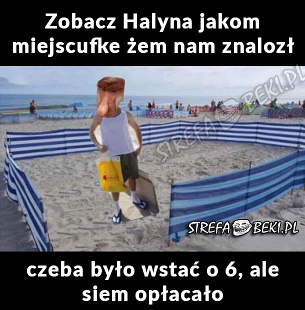 Janusz na plaży