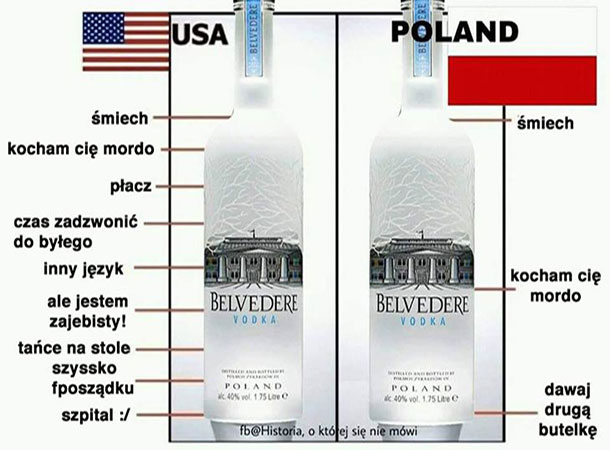 Picie wódki w USA i Polsce 